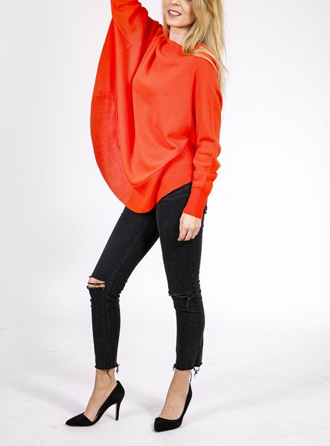 Pullover style Poncho - neon orange
