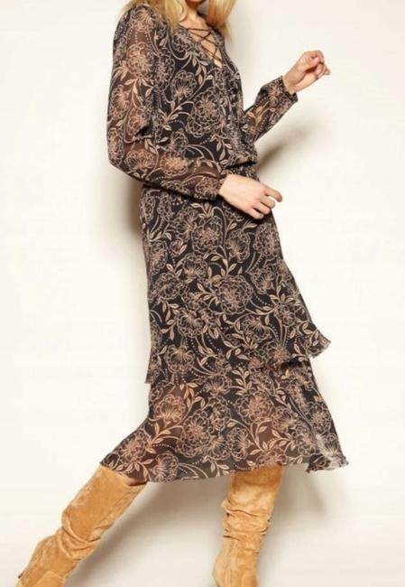 ZAPS sukienka zwiewna z długim rękawem RAQUEZ 043