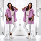 Kardigan Cocomore sweter z kapturem i krótkim rękawem wrzosowy