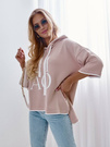 Sweter Cocomore luźna bluza z kapturem i napisami ciao beżowy