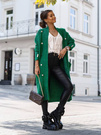 Długi sweter płaszczyk Cocomore z guzikami zielony