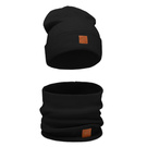 Mikos komplet damski młodzieżowy komin czapka 703 czarny