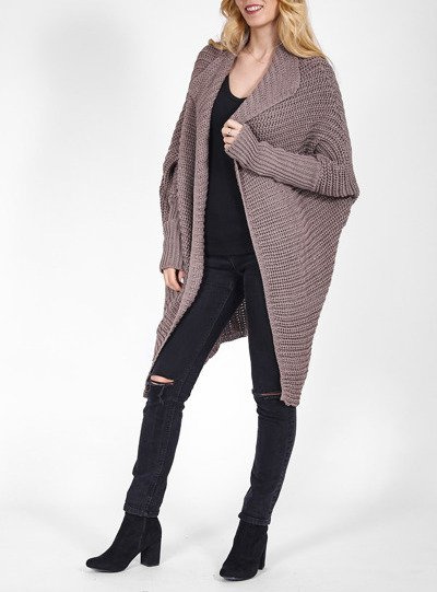 Langer Strick-Cardigan 665 - braun