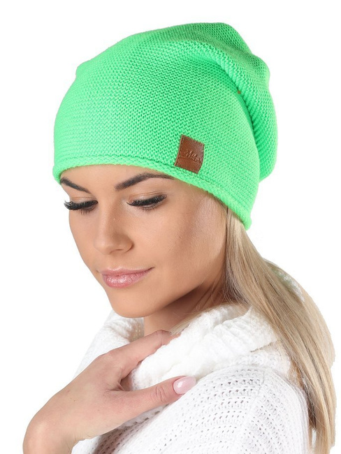 Czapka damska wiosenna letnia na lato czapka jesienna zimowa cienka czapka dzianinowa kolarska rowerowa do biegania w góry beanie 699 neon zielony