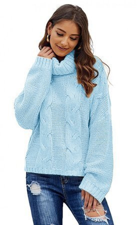 Mikos* Elegant Rollkragenpullover Strickpullover Damen Winterpullover II Oversize Strickpulli II Lässig Sweater (692)