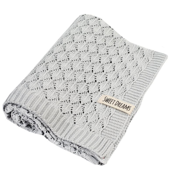 Mikos kocyk bambusowy ażurowy 80X100cm. 1034 szary