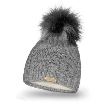 Mikos * Damen Wintermütze Innenfleece | Warme Winter Mütze Strickmütze mit Bommel | Gestrickte Weiche Bommelmütze | Einheitsgröße (688)