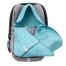 Einschlagdecke aus Waffelstoff für den Sommer 100% Baumwolle Baby Decke für Autositz Kuscheldecke Kinderwagedecke Für Kinderwagen Buggys z.B. Maxi Cosi Rosa Beige 3 Punkt Gurt (1038)