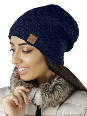 Mikos Polska klasyczna ciepła Damska czapka zimowa na ferie na narty podwójna podszyta polarem polski producent polski produkt krasnal smerfetka beani 654