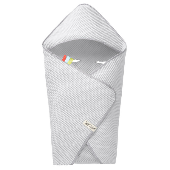 Einschlagdecke aus Waffelstoff für den Sommer 100% Baumwolle Baby Decke für Autositz Kuscheldecke Kinderwagedecke Für Kinderwagen Buggys z.B. Maxi Cosi Rosa Beige 3 Punkt Gurt (1038)