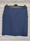 BB klasyczna spódnica na suwak długość do kolana prosta elegancka ołówkowa granatowa (027)