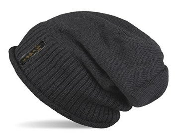 Mikos Damen Strickmütze mit Fellbommel Bommelmütze Zopfmuster oder Rippstrick mit großem Kunstfellbommel