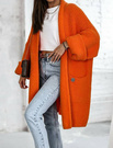 Kardigan Cocomore sweter z kieszeniami i długim rękawem pomarańczowy
