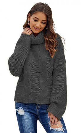 Mikos* Elegant Rollkragenpullover Strickpullover Damen Winterpullover II Oversize Strickpulli II Lässig Sweater (692)