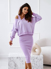 Komplet Me Gusta sukienka z bluzą liliowy