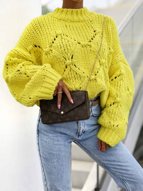 Luźny sweter Cocomore oversize żółty