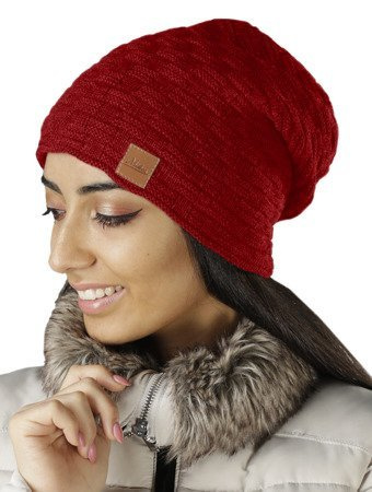 Mikos Polska klasyczna ciepła Damska czapka zimowa na ferie na narty podwójna podszyta polarem polski producent polski produkt krasnal smerfetka beani 654