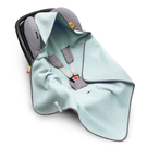 Einschlagdecke aus Waffelstoff für den Sommer 100% Baumwolle Baby Decke für Autositz Kuscheldecke Kinderwagedecke Für Kinderwagen Buggys z.B. Maxi Cosi Rosa Beige 3 Punkt Gurt (1038)