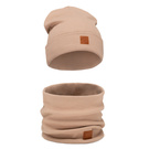 Mikos komplet damski młodzieżowy komin czapka 703 camel