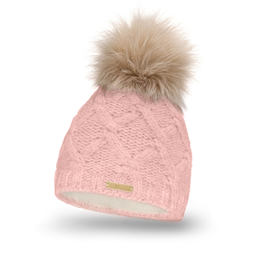 Mikos * Damen Wintermütze Innenfleece | Warme Winter Mütze Strickmütze mit Bommel | Gestrickte Weiche Bommelmütze | Einheitsgröße (682)