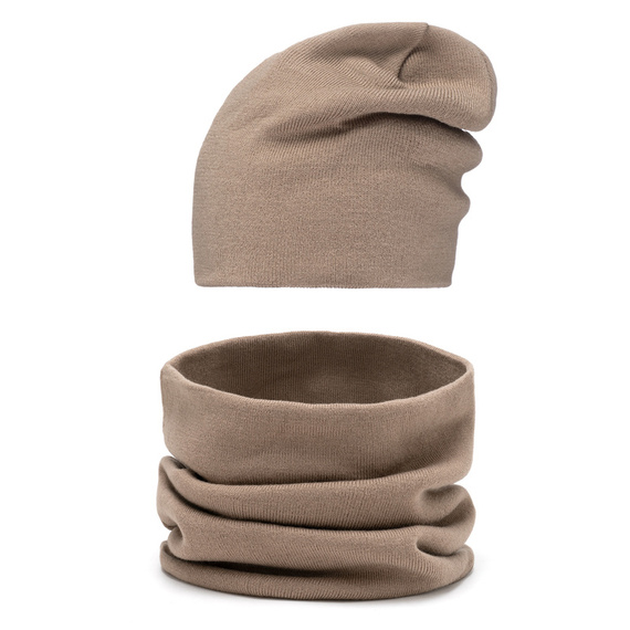 Mikos komplet dwuwarstwowy czapka szalik komin 695