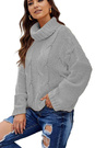 Mikos* Elegant Rollkragenpullover Strickpullover Damen Winterpullover II Oversize Strickpulli II Lässig Sweater (692)