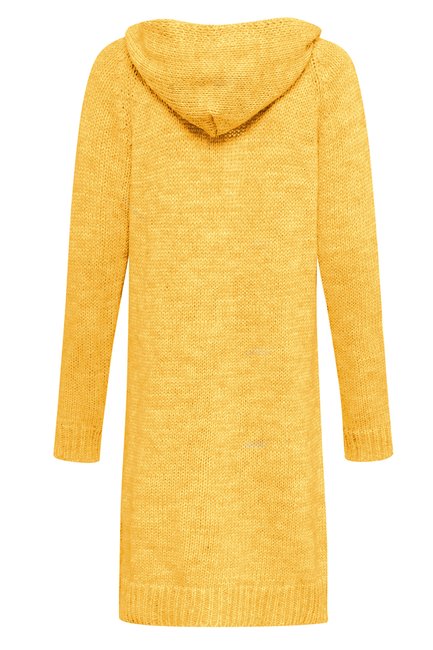 Damen Strick Jacke Mantel Pullover Neu mit Kapuze Beige Grau Warm