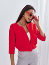 Krótka bomberka bolerko cocomore kardigan rękaw 3/4 czerwony