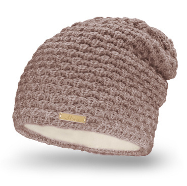 Mikos czapka klasyczna beanie czapka z ociepleniem z polaru na jesień zimę 687 mokka