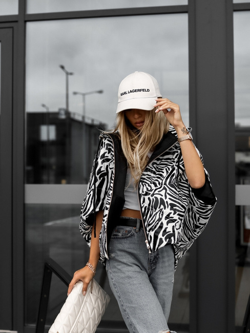 Kamizelka Cocomore bezrękawnik wzór zebra biało/czarna