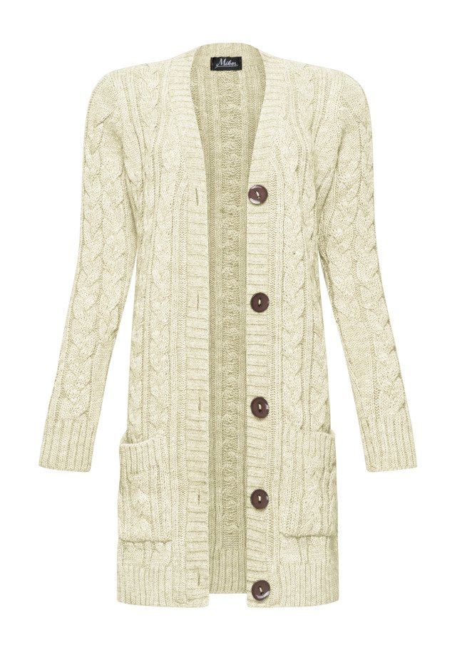 Strick Cardigan Damen Maxi Strickjacke Grobstrick Strick Cardigan