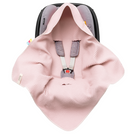 Einschlagdecke aus Waffelstoff für den Sommer 100% Baumwolle Baby Decke für Autositz Kuscheldecke Kinderwagedecke Für Kinderwagen Buggys z.B. Maxi Cosi Rosa Beige 3 Punkt Gurt (1038)