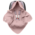 Einschlagdecke aus Waffelstoff für den Sommer 100% Baumwolle Baby Decke für Autositz Kuscheldecke Kinderwagedecke Für Kinderwagen Buggys z.B. Maxi Cosi Rosa Beige 3 Punkt Gurt (1038)