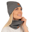 Mikos komplet damski młodzieżowy komin czapka 703 grafitowy