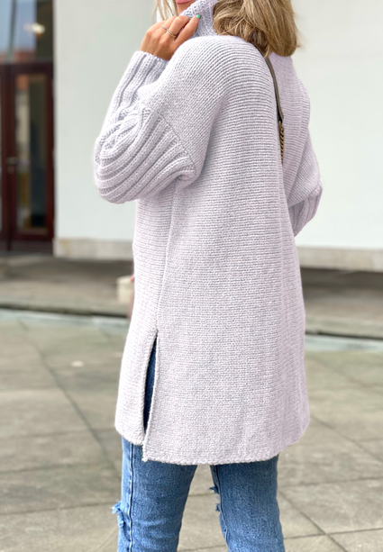 Luźny sweter golf Cocomore liliowy