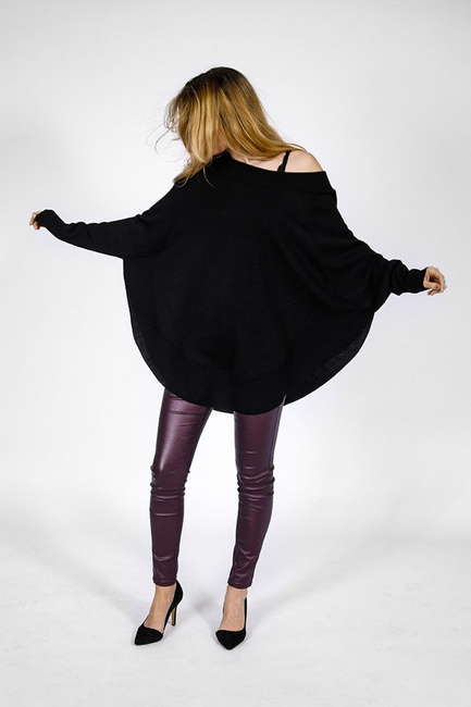 Pullover style Poncho - schwarz