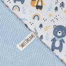 Babydecke Sommer Decke, Strickdecke ohne Füllung, 100% Baumwolle Baby Neugeborenen Junge Mädchen, Kuscheldecke Baumwolldecke Krabbeldecke für Kinderwagen weich 75x100  (1040) (Blau/Tiere im Wald)