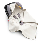 Einschlagdecke aus Waffelstoff für den Sommer 100% Baumwolle Baby Decke für Autositz Kuscheldecke Kinderwagedecke Für Kinderwagen Buggys z.B. Maxi Cosi Rosa Beige 3 Punkt Gurt (1038)