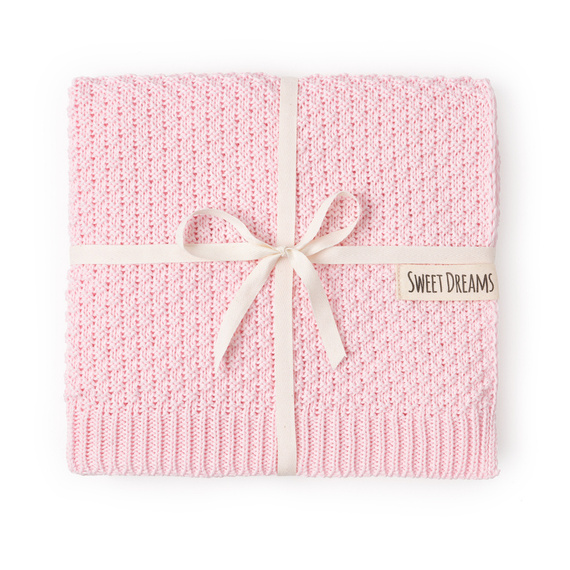 Mikos* Kuscheldecke Babydecke Strickdecke Baby Kinder Decke mit Zopfmuster Öko-Tex 100x80cm/100x120cm (1033)