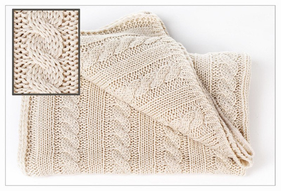 Mikos* Kuscheldecke Babydecke Strickdecke Baby Kinder Decke mit Zopfmuster Öko-Tex 100cm x 90cm (1003)