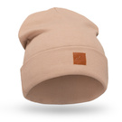 Mikos czapka damska młodzieżowa bawełniana w prążki 704 camel