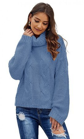 Mikos* Elegant Rollkragenpullover Strickpullover Damen Winterpullover II Oversize Strickpulli II Lässig Sweater (692)