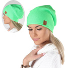 Czapka damska wiosenna letnia na lato czapka jesienna zimowa cienka czapka dzianinowa kolarska rowerowa do biegania w góry beanie 699 neon zielony