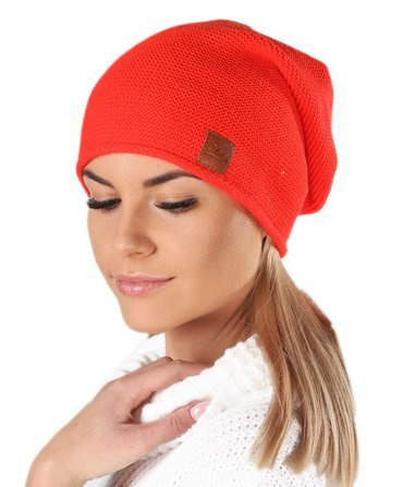 Czapka damska wiosenna letnia na lato czapka jesienna zimowa cienka czapka dzianinowa kolarska do biegania w góry beanie 699 neon pomarańczowy