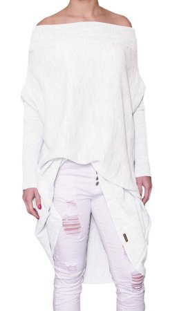 Miękki luźny sweter tunika z długim rękawem 633