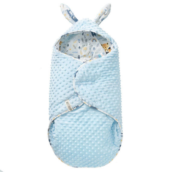 Babydecke MINKY mit Kapuze Einschlagdecke Babyschale Kinderwagen Decke (1037)