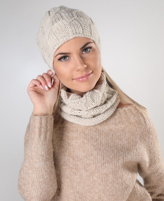 Mikos* Winter Kombi Set aus Winter Schal und passender Strickmütze/Beanie (686)