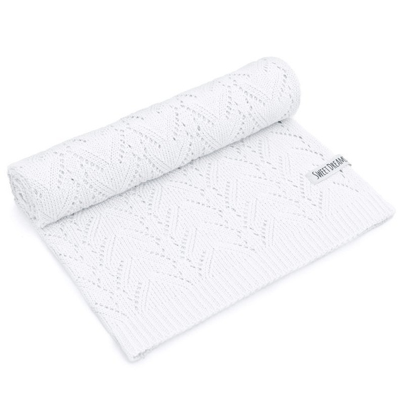 SweetDreams Durchbrochene Decke Strickdecke für Babys und Kinder aus Bambus und Baumwollfasern für Männer und Frauen, Oeko-Tex 100 Standard, hypoallergen, nachhaltig, 80 x 100 cm (1028)