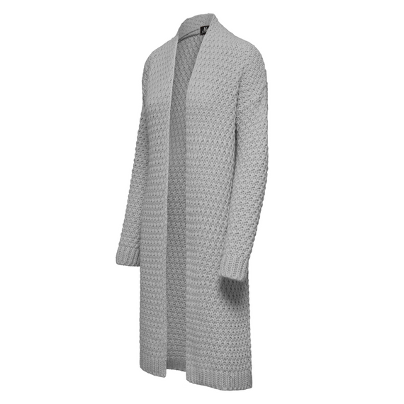 Mikos Długi kardigan sweter z długim rękawem 707 szary