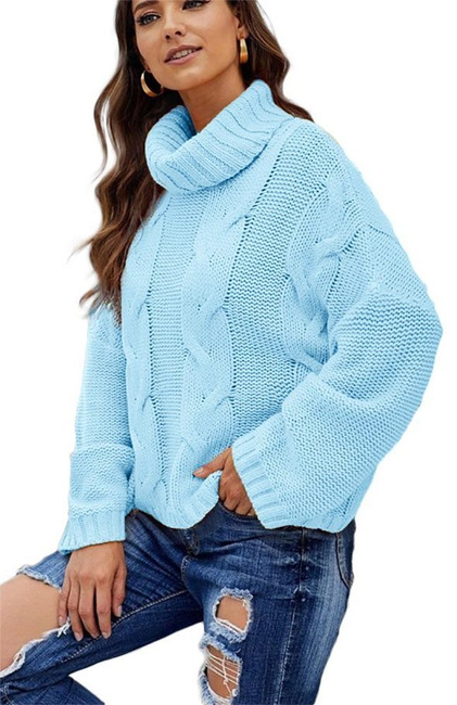 Mikos* Elegant Rollkragenpullover Strickpullover Damen Winterpullover II Oversize Strickpulli II Lässig Sweater (692)